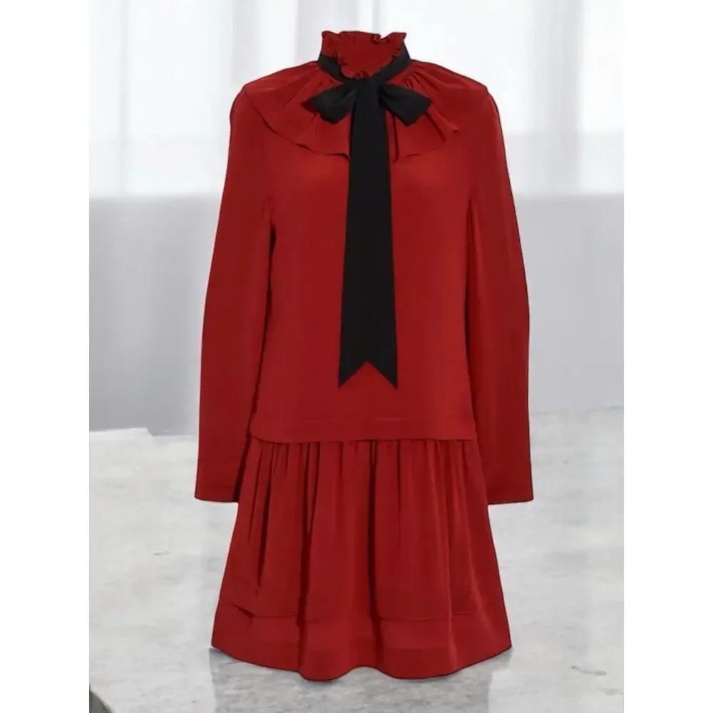 Coach 1941 Tie Neck Ruffle Dress Style #88986 Size 6